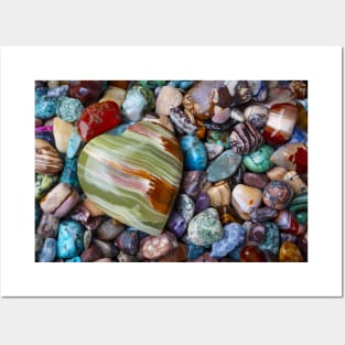 Green And Brown Stone Heart Posters and Art